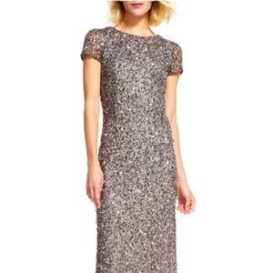 Beautiful Adrianna Papell silver sequin dress